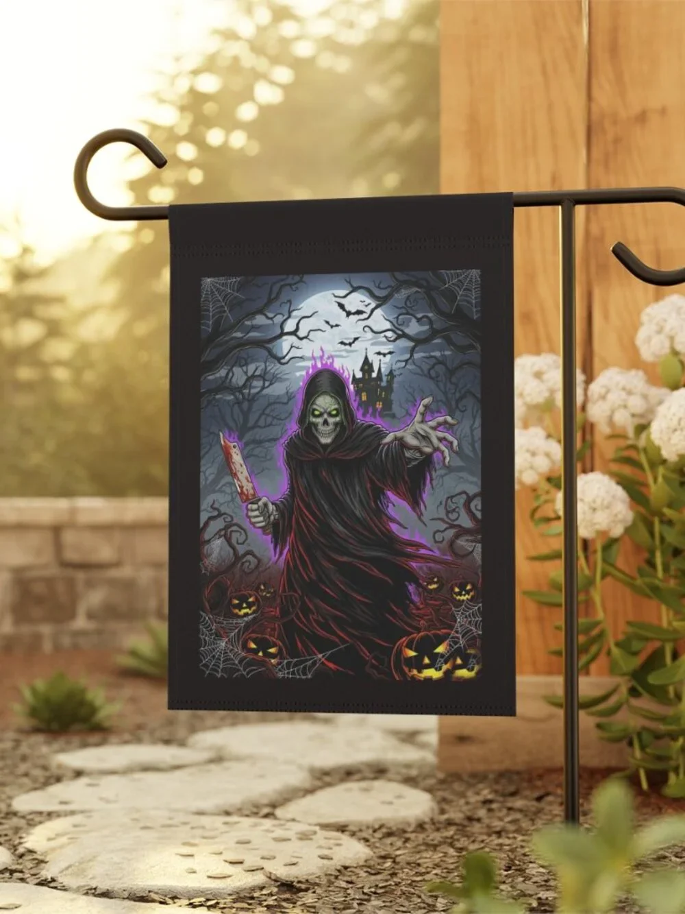 Halloween Grim Reaper Garden Flag Spooky Decor